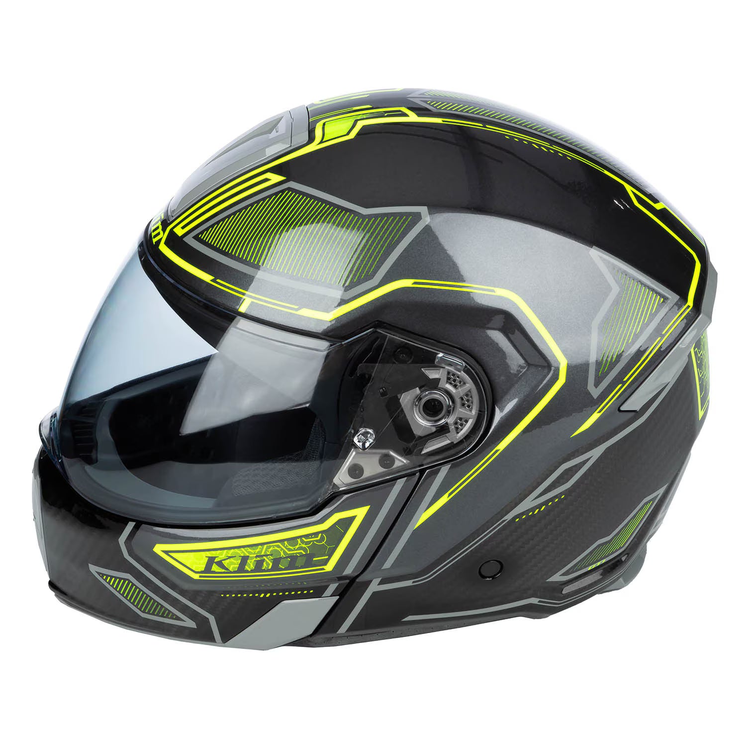 Klim GT1 Expedition Helmet - Encrypted Gloss Asphalt - Hi-Vis (ECE22.06)