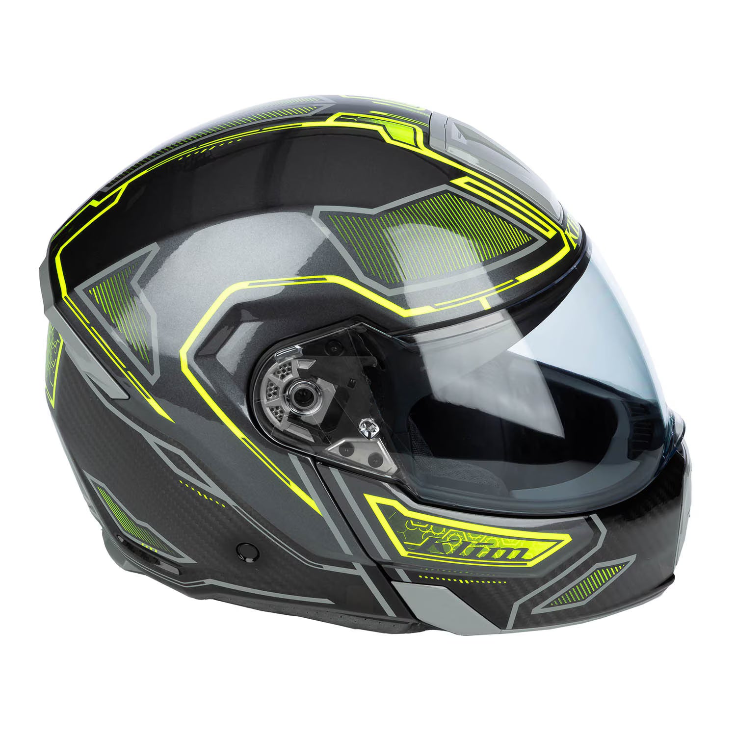 Klim GT1 Expedition Helmet - Encrypted Gloss Asphalt - Hi-Vis (ECE22.06)