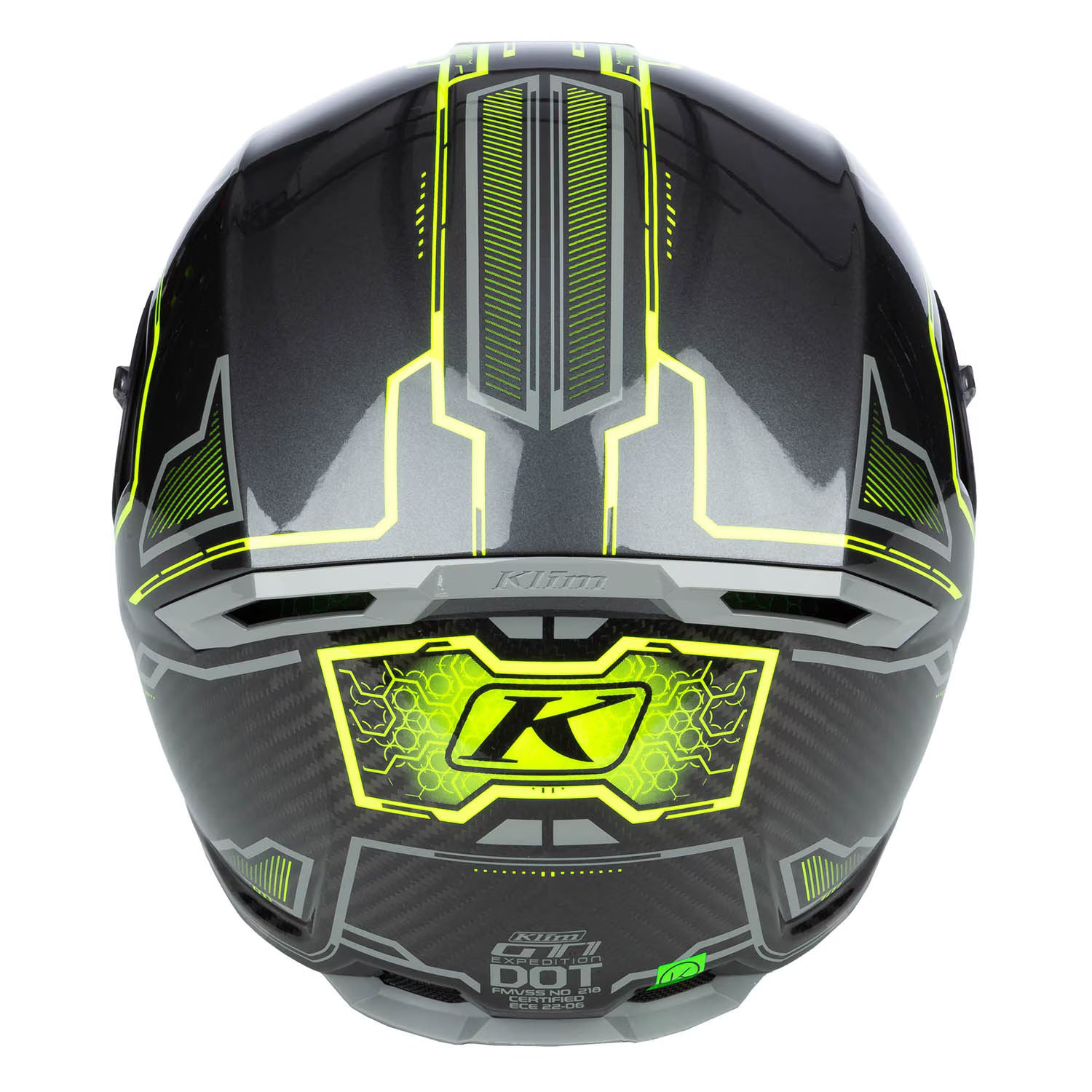 Klim GT1 Expedition Helmet - Encrypted Gloss Asphalt - Hi-Vis (ECE22.06)