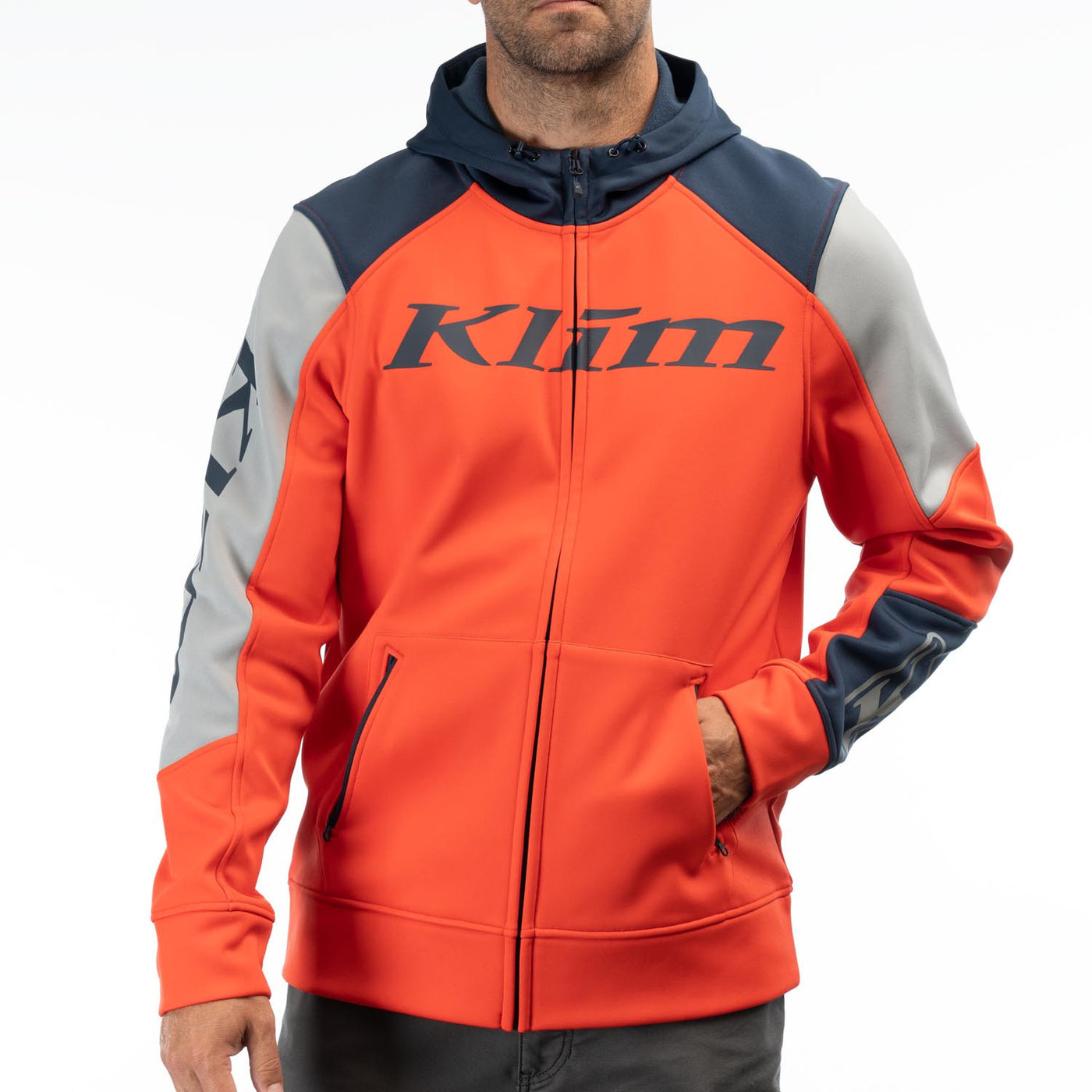 Klim Stealth Hoodie Fiery Red - Dress Blues