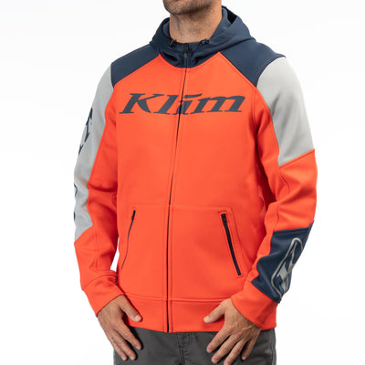 Klim Stealth Hoodie Fiery Red - Dress Blues