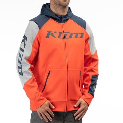 Klim Stealth Hoodie Fiery Red - Dress Blues