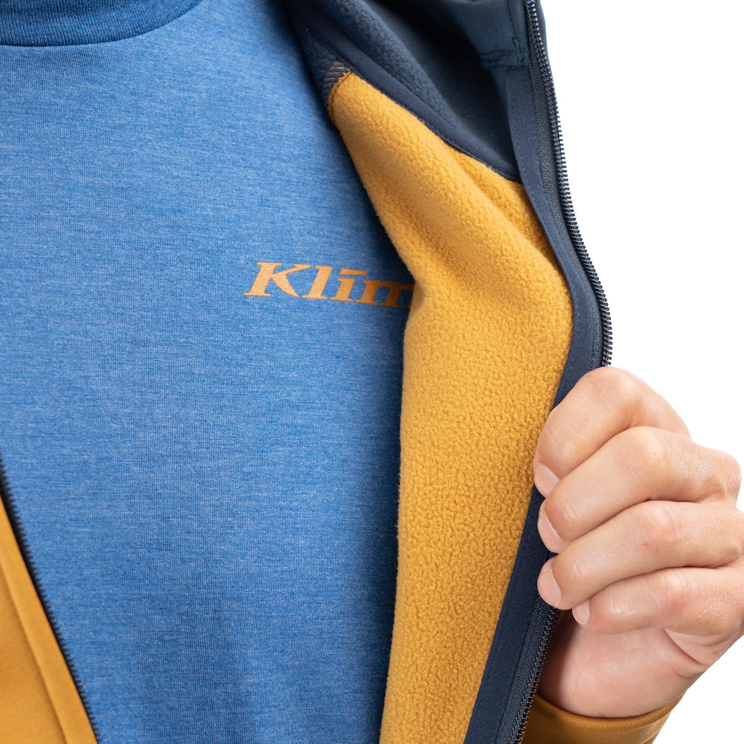 Klim Stealth Hoodie Golden Brown - Dress Blues