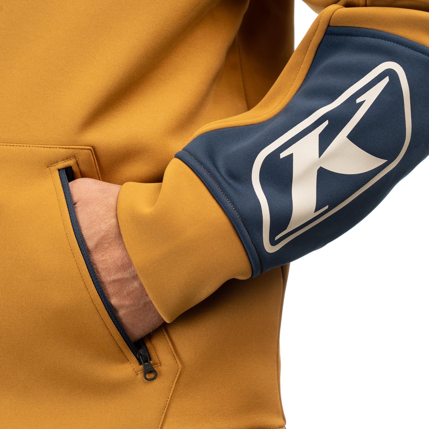 Klim Stealth Hoodie Golden Brown - Dress Blues