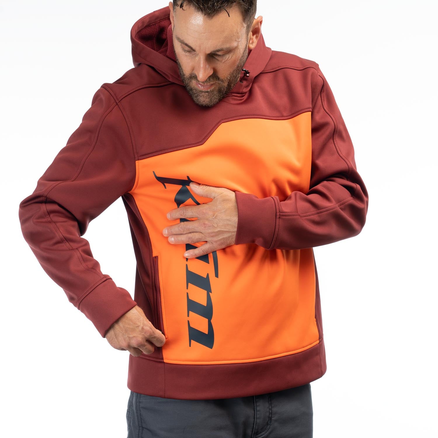 Klim Accelerator Pullover Hoodie Cabernet - Red Orange