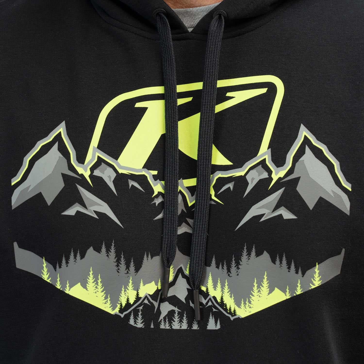 Klim Peak Side Pullover Hoodie Black - Hi-Vis