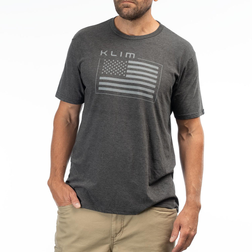 Klim Patriot Klim Flag Tri-Blend Tee Heathered Charcoal - Monument