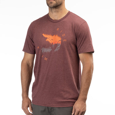 Klim Ride Tri-Blend Tee Maroon Frost - Red Orange