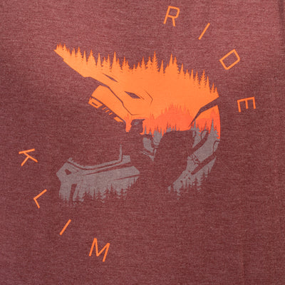 Klim Ride Tri-Blend Tee Maroon Frost - Red Orange