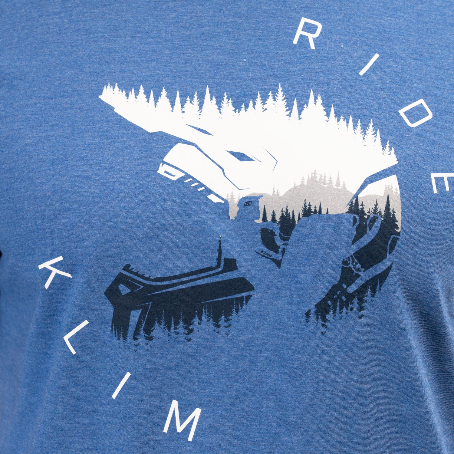 Klim Ride Tri-Blend Tee Royal Frost - White