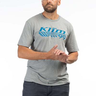 Klim Foundation Tri-Blend T-Shirt Heathered Gray - Imperial Blue