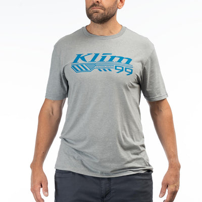 Klim Foundation Tri-Blend T-Shirt Heathered Gray - Imperial Blue