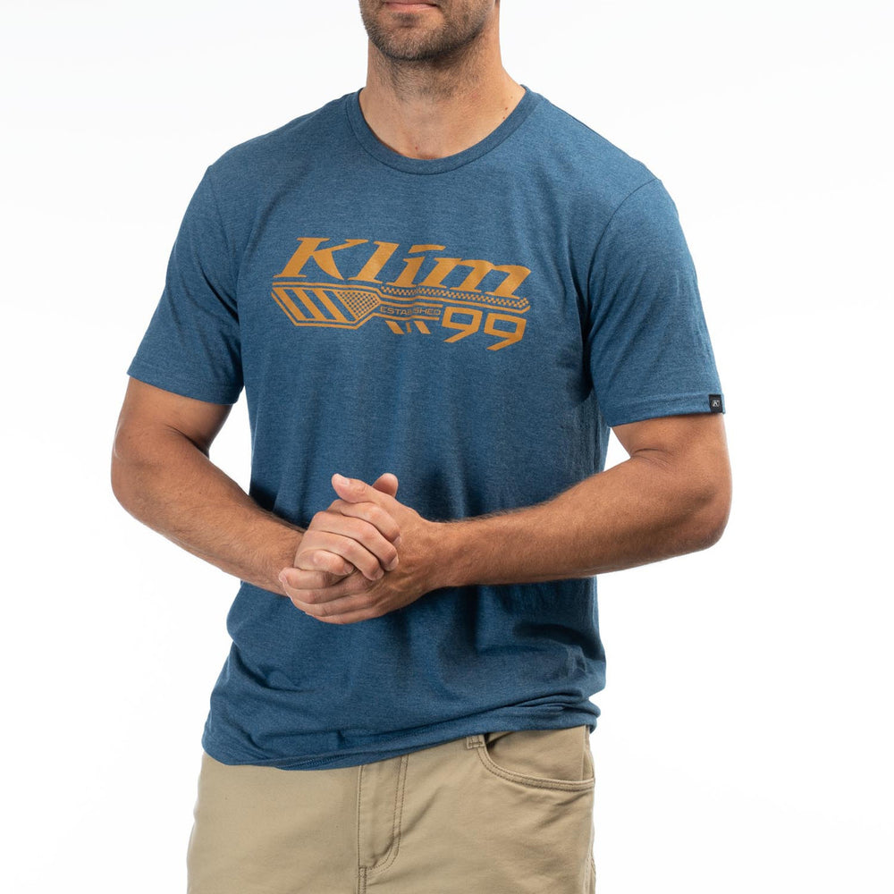 Klim Foundation Tri-Blend T-Shirt Heathered Neptune - Golden Brown