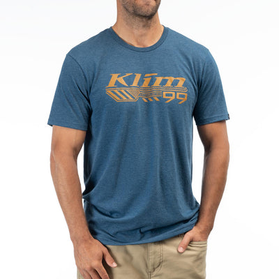 Klim Foundation Tri-Blend T-Shirt Heathered Neptune - Golden Brown