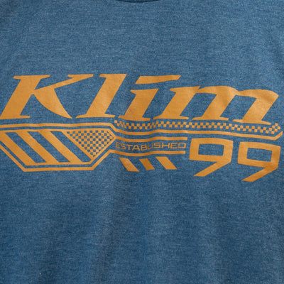 Klim Foundation Tri-Blend T-Shirt Heathered Neptune - Golden Brown