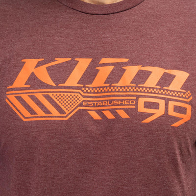 Klim Foundation Tri-Blend T-Shirt Maroon Frost - Red Orange