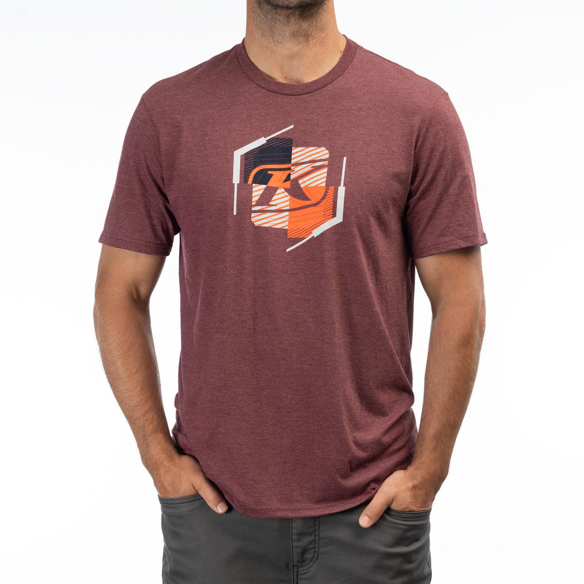 Klim K Shield Crest Tri-Blend Tee Maroon Frost - Red Orange