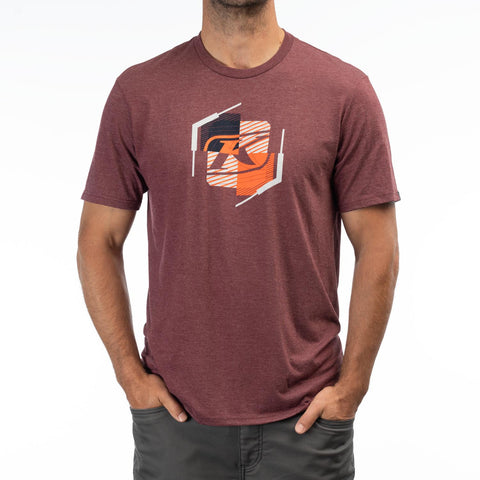 Klim K Shield Crest Tri-Blend Tee Maroon Frost - Red Orange