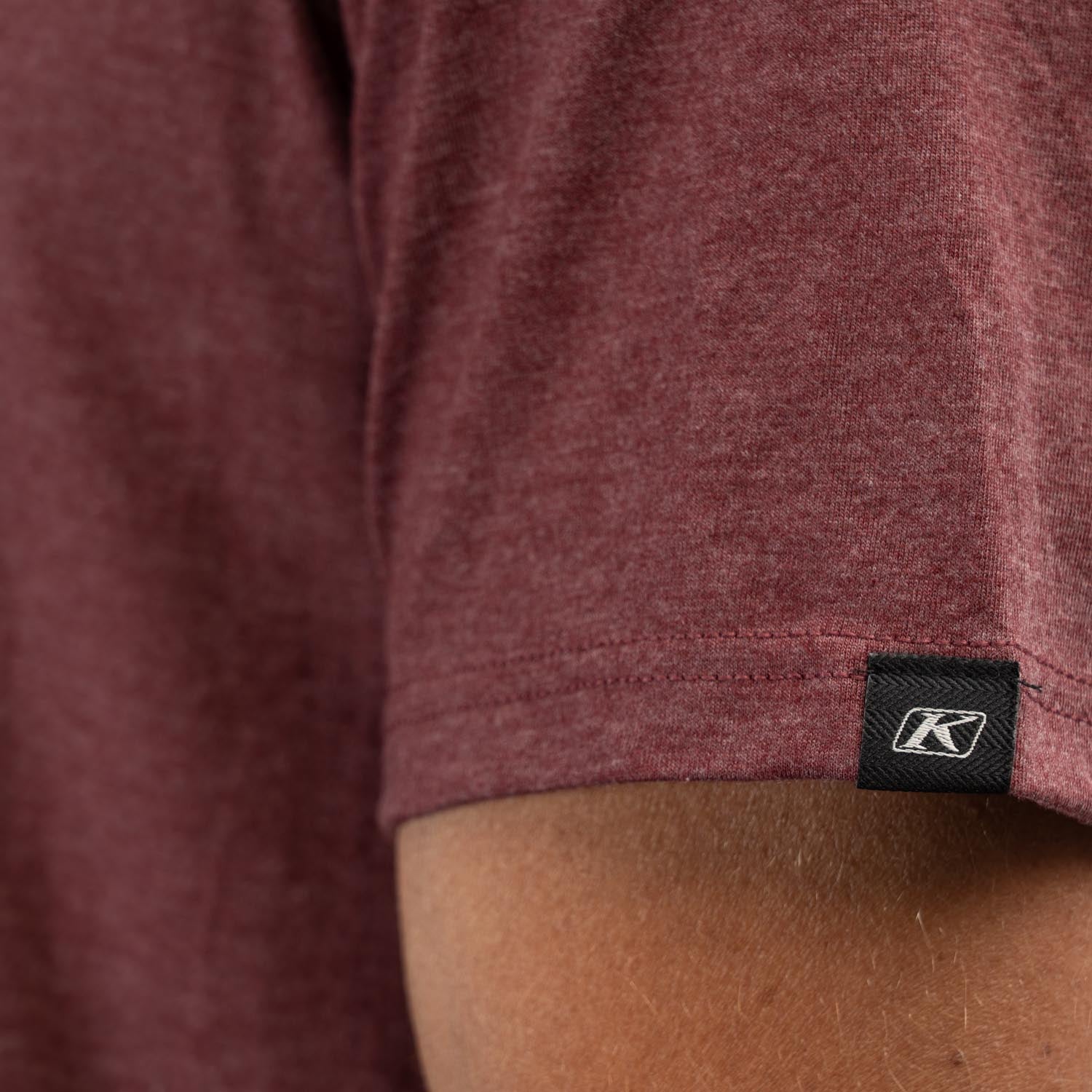 Klim K Shield Crest Tri-Blend Tee Maroon Frost - Red Orange