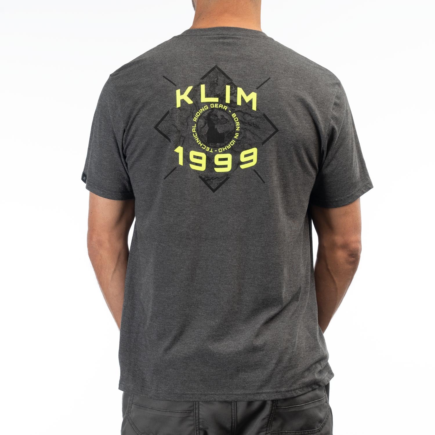Klim Discovery Tri-Blend Tee Heathered Charcoal - Hi-Vis