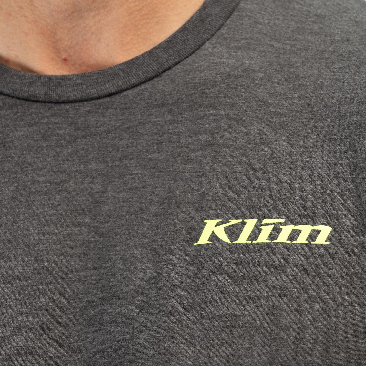 Klim Discovery Tri-Blend Tee Heathered Charcoal - Hi-Vis