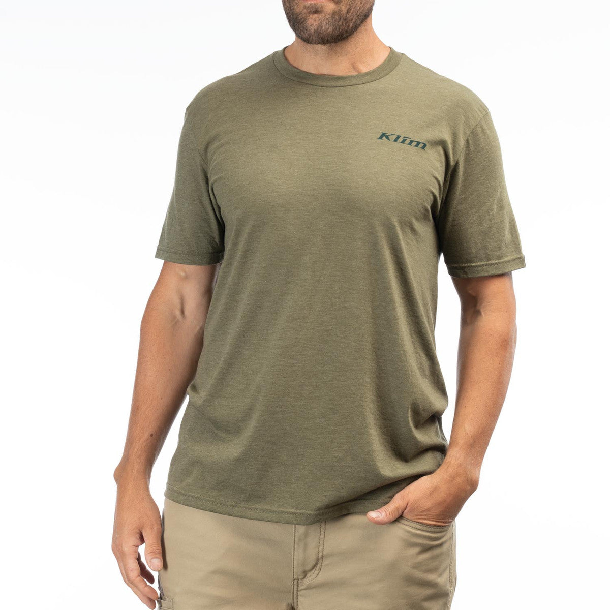 Klim Discovery Tri-Blend Tee Military Green Frost - Dark Sea