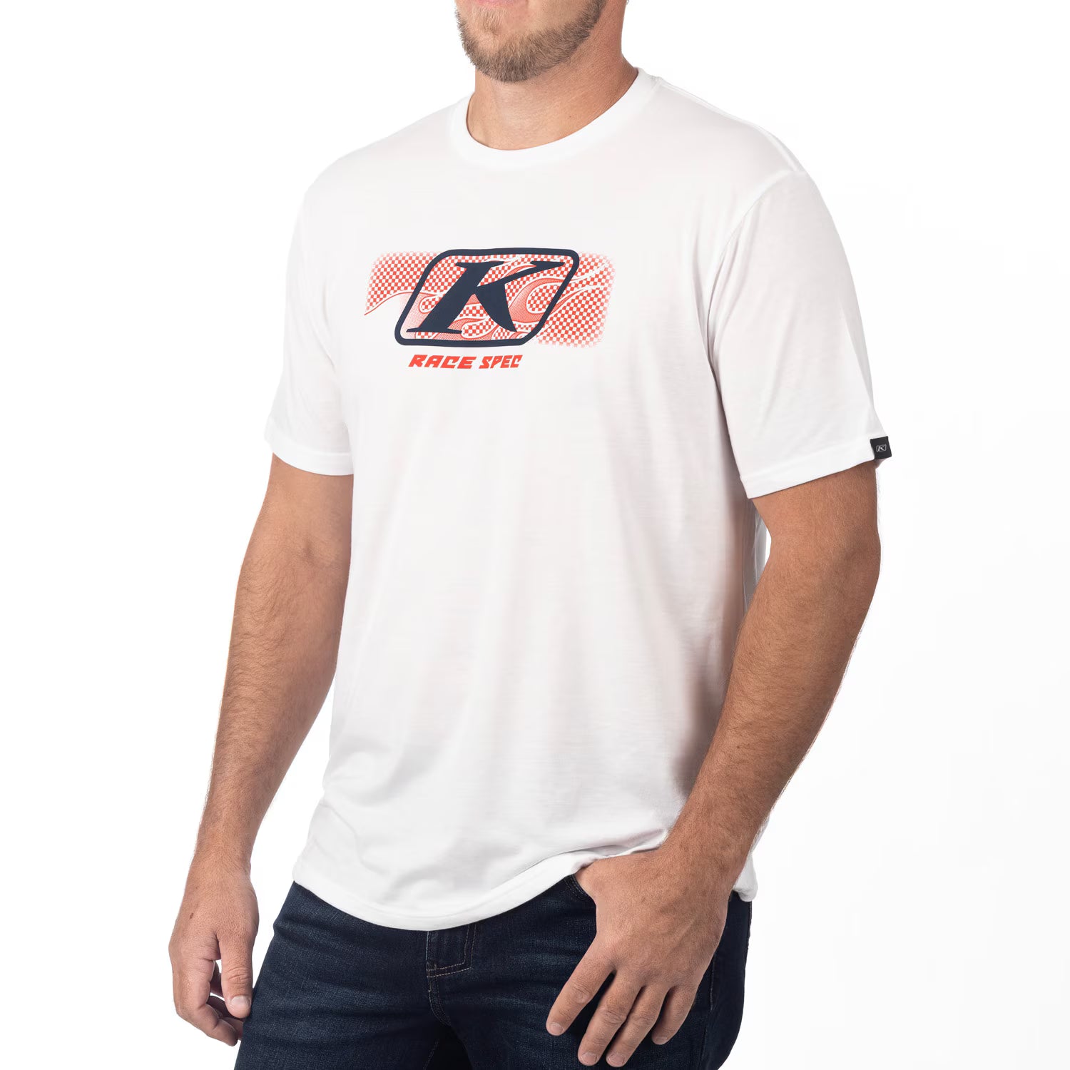 Klim Race Spec SS T  White - Dress Blues