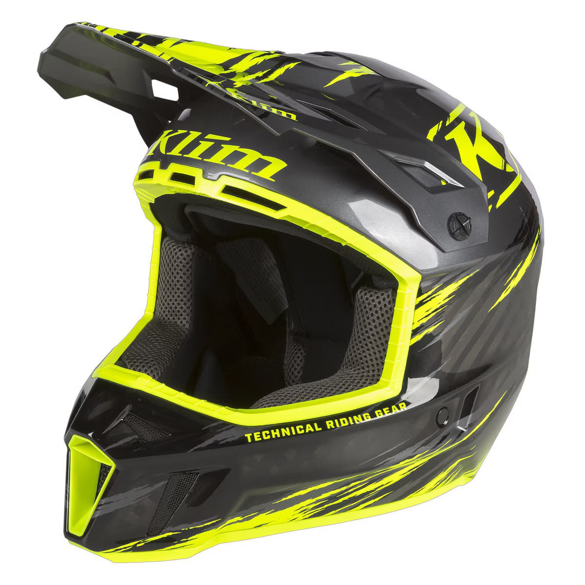 Klim F3 Carbon Pro Thrashed Asphalt - Hi-Vis Helmet ECE