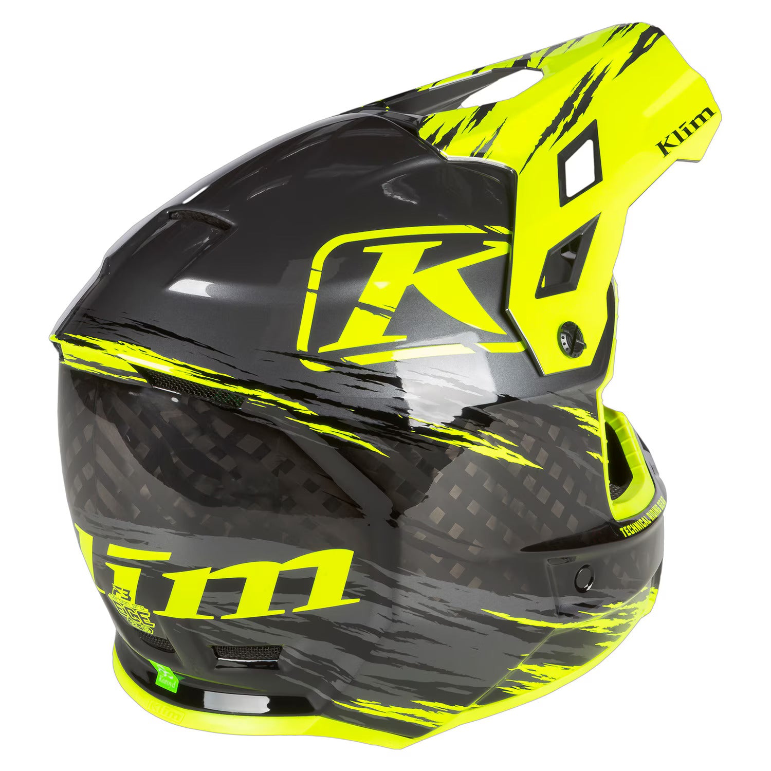 Klim F3 Carbon Pro Thrashed Asphalt - Hi-Vis Helmet ECE