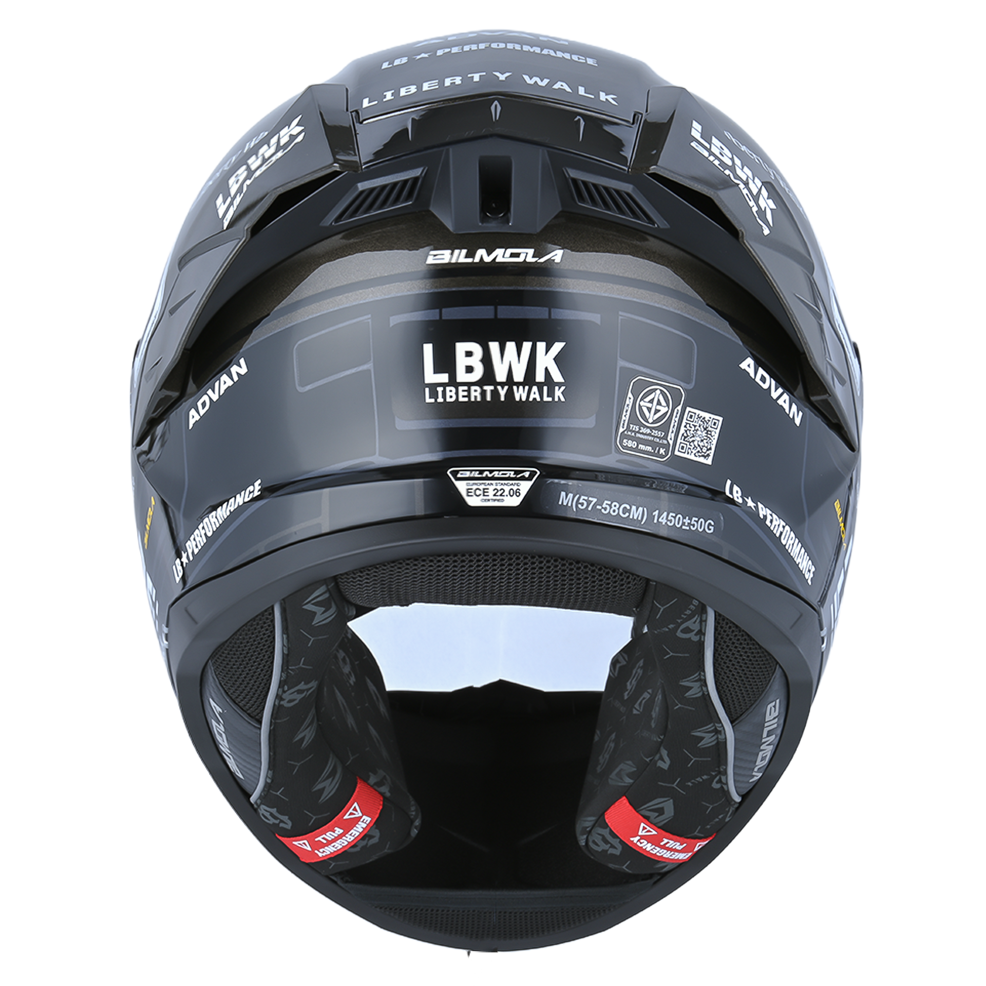 Bilmola Nex R x Liberty Walk - Super Silhouette BLACK Helmet LBWK