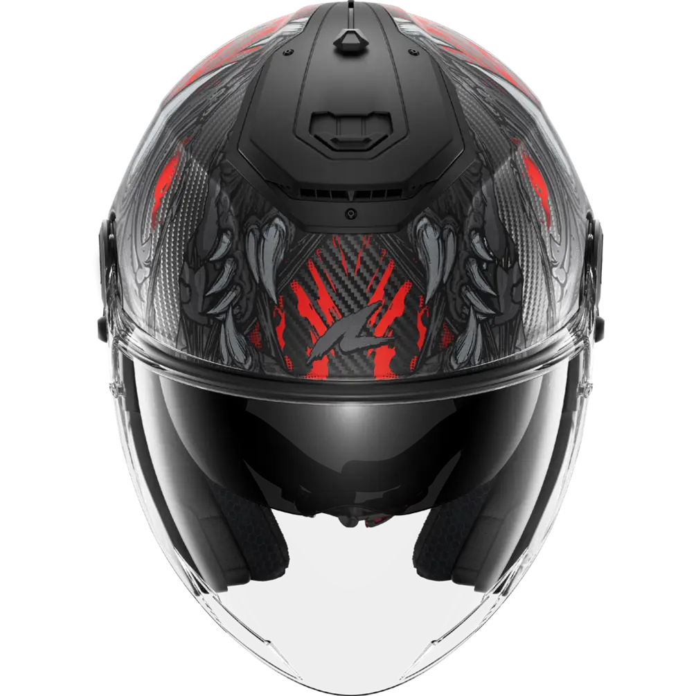 Shark RS Jet Carbon Shaytan Black/Red /Grey Helmet (KRA)