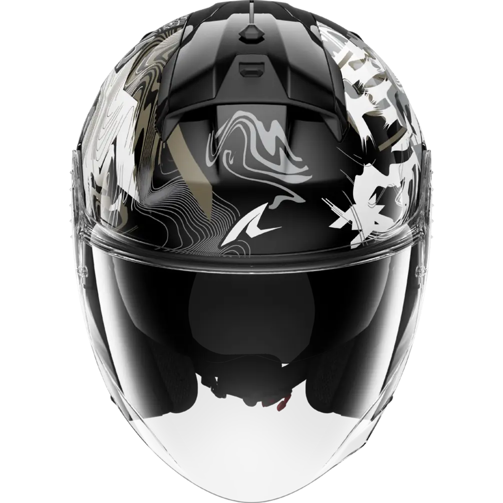 Shark Skwal Jet PRANZ Black/White/Gold Helmet (KWQ)