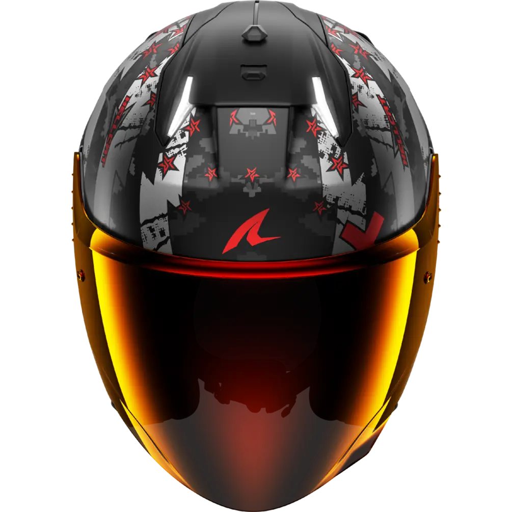 Shark Skwal i3 Jet Hellcat Matt Black Chrome Red Helmet (KUR)