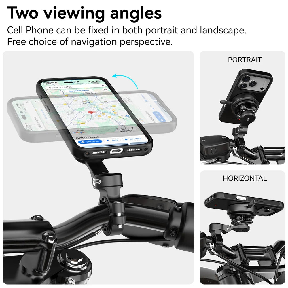 GRXPLORE GR-MT11 Motorcycle Handlebar Phone Mount, Aluminum Quick Release