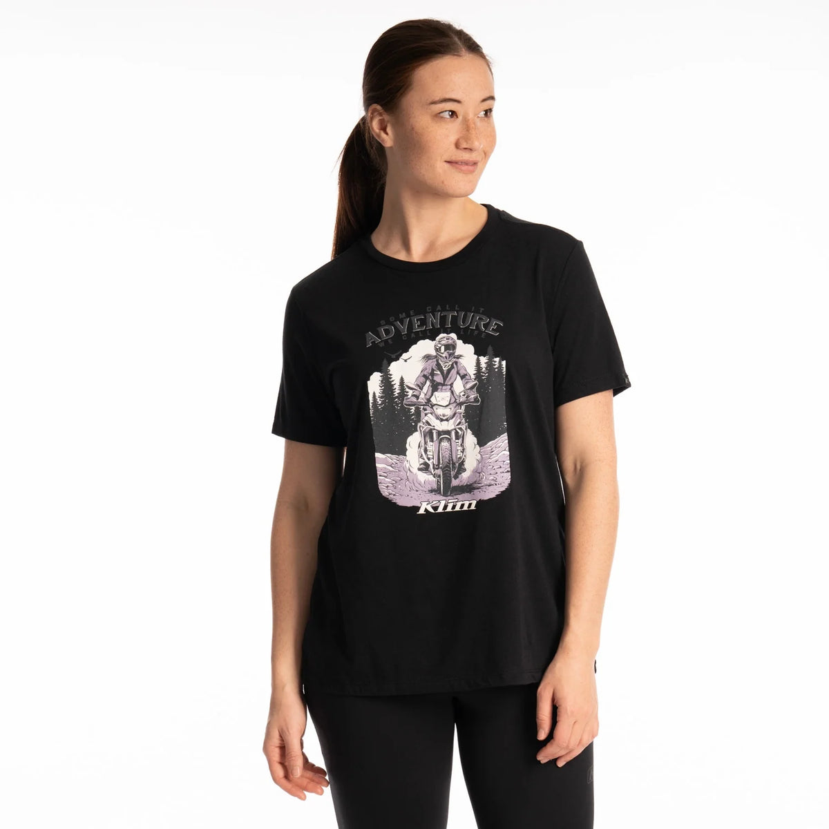 Klim Adventure Tri-blend T Black - Wisteria