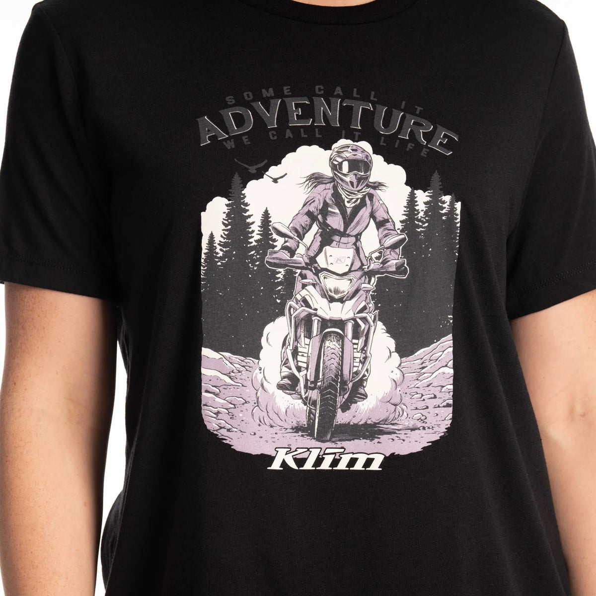 Klim Adventure Tri-blend T Black - Wisteria