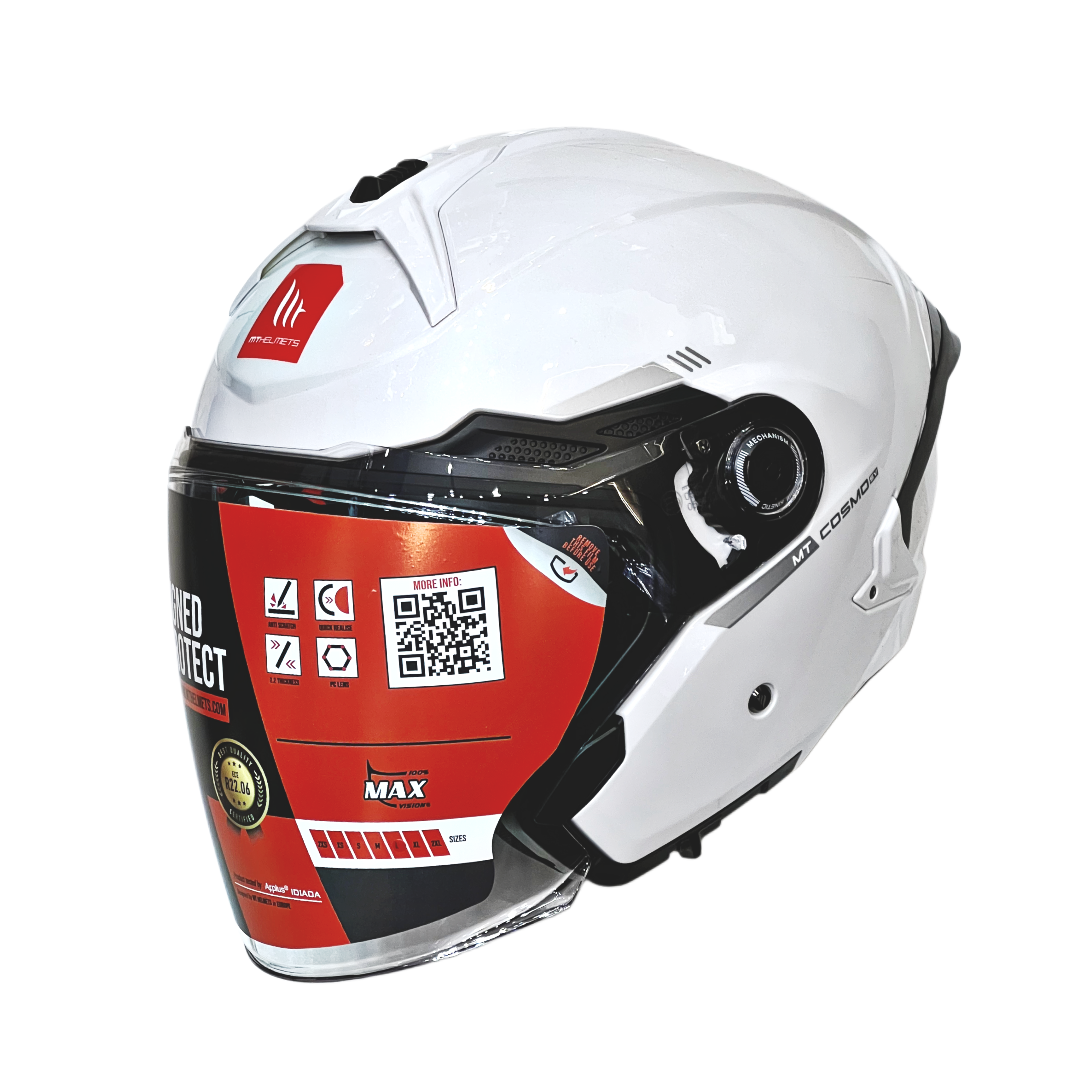 casco mt helmets blanco MT Helmets Cosmo SV Solid A0 Gloss White – Regina Specialties