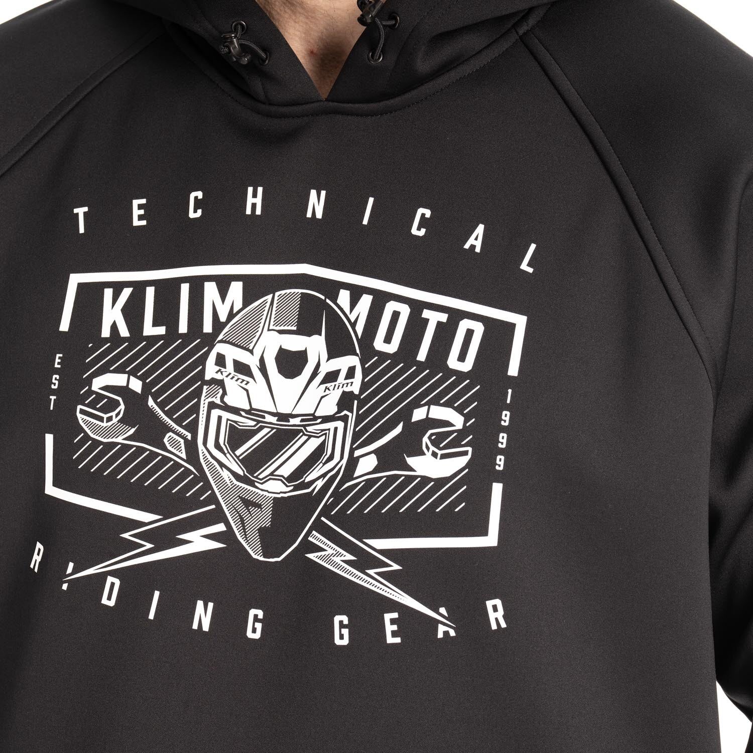 Klim Petrol Pullover Hoodie Black - White
