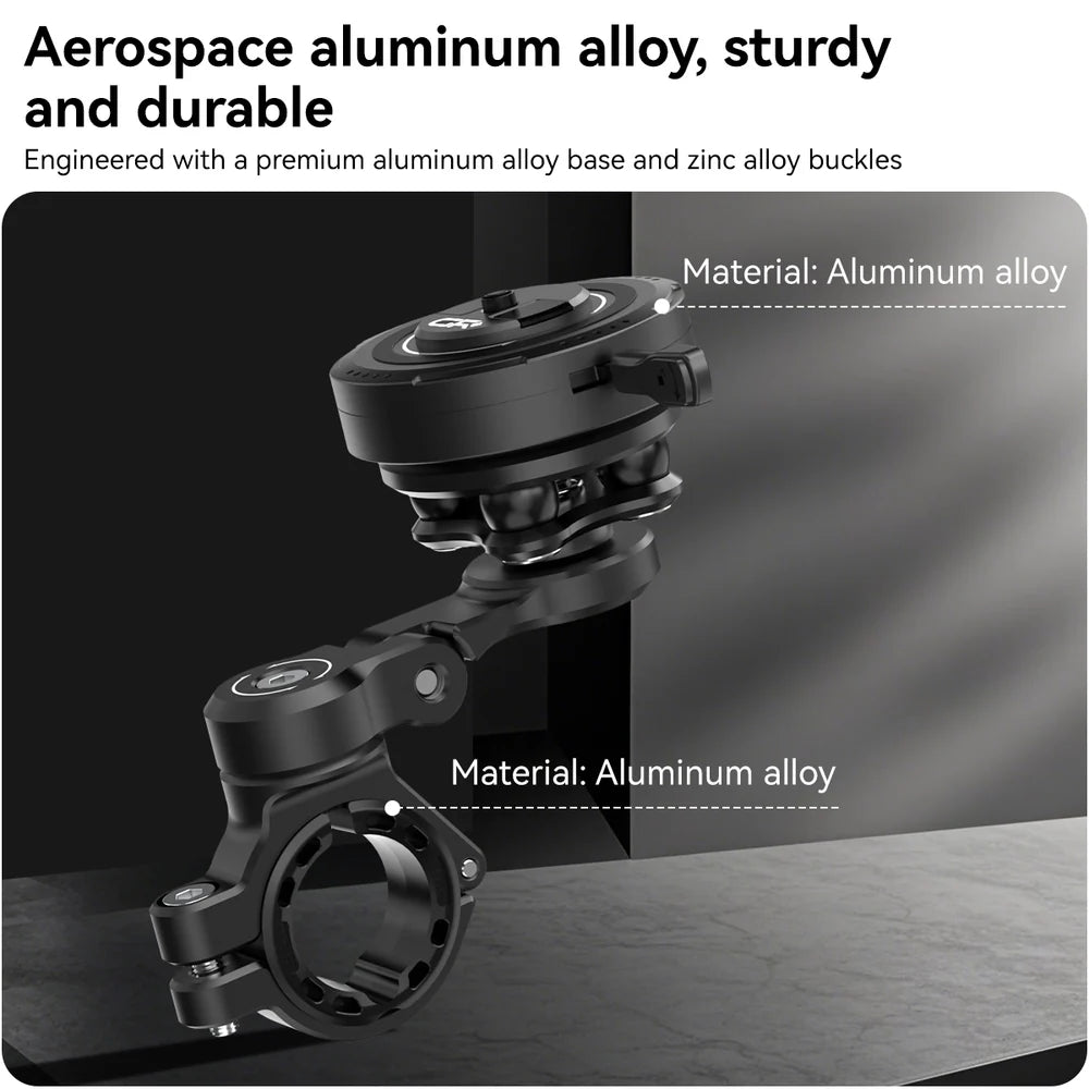 GRXPLORE GR-MT11 Motorcycle Handlebar Phone Mount, Aluminum Quick Release