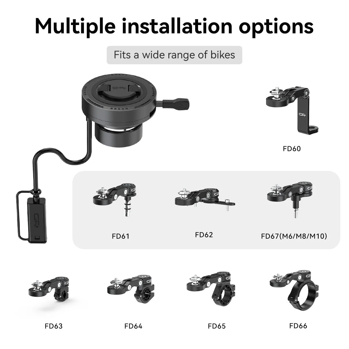 GRXPLORE GR-MW62 Brake Reservoir Mount with Wireless Charging with Vibration Dampener
