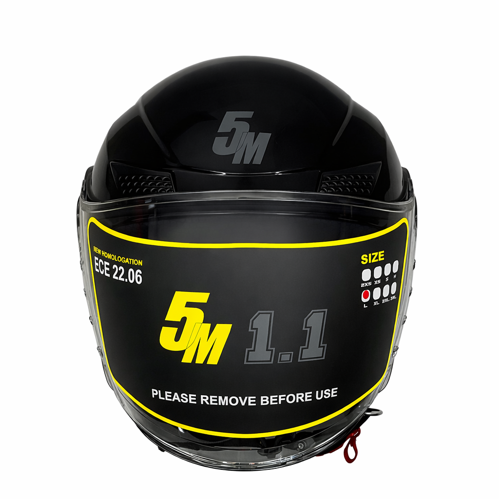 5M 1.1 Gloss Black Helmet