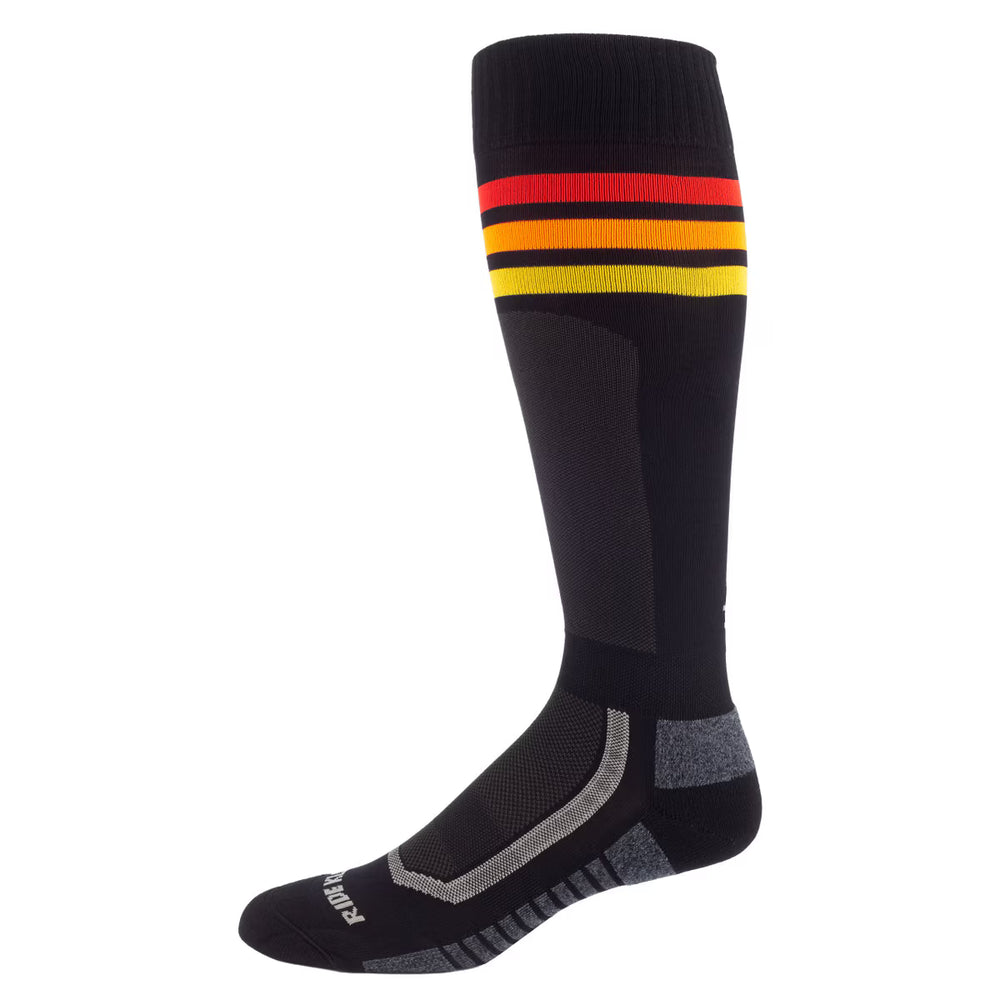 Klim Aggressor Vented Sock Gameday - Black - Fiery Red - Ember Orange