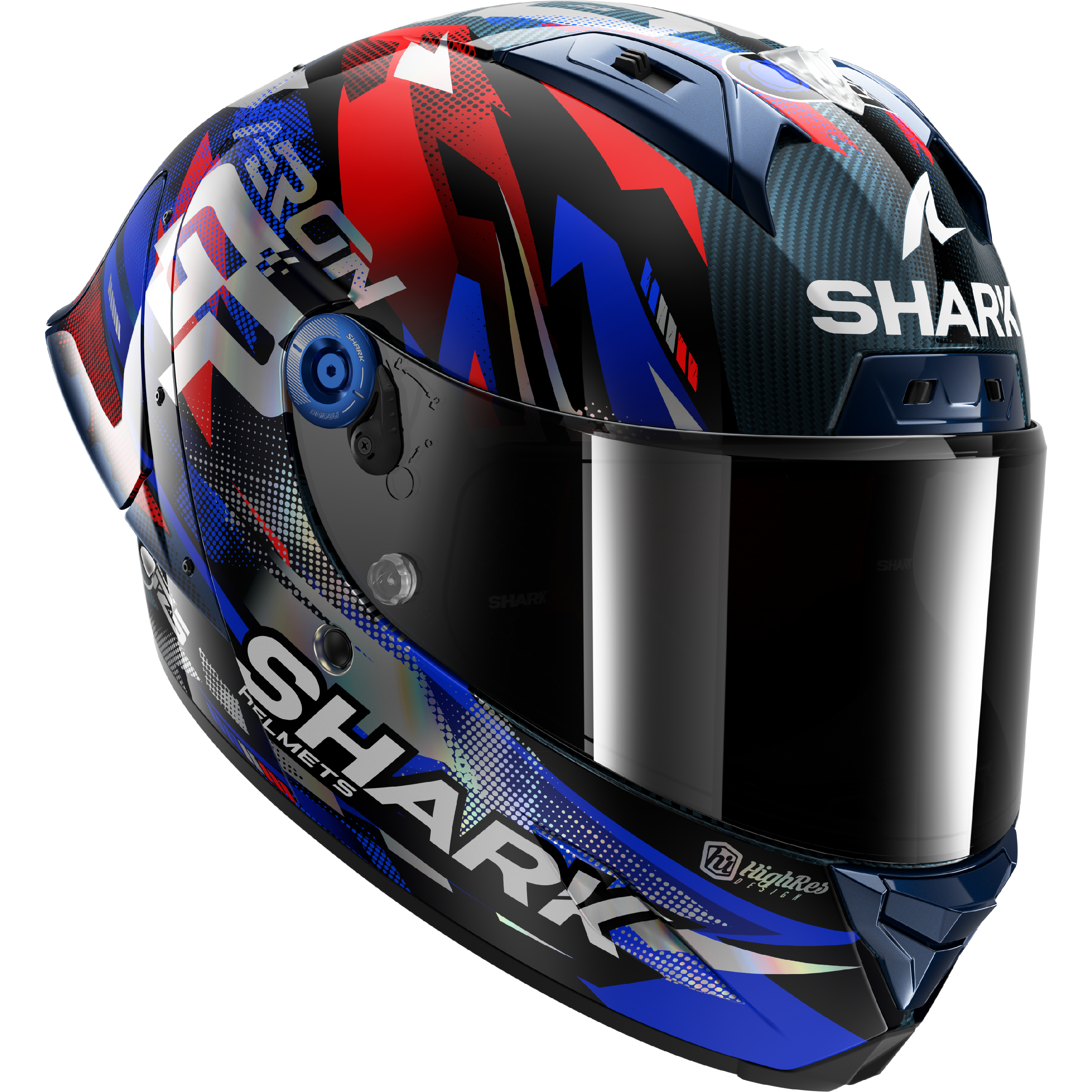SHARK Aeron GP FIM Racing Replica Zarco GP France Carbon / Blue / Chrome (DBU)