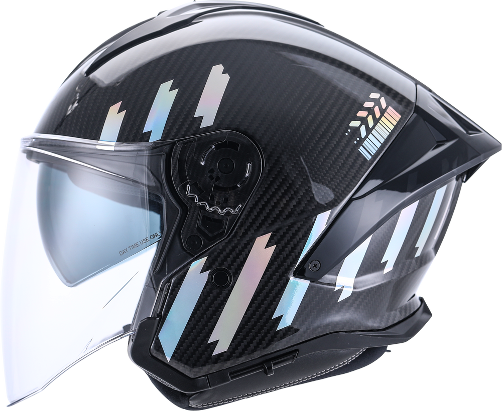 VLT CRUZA Gloss 3k Carbon Halo Silver Chrome Helmet