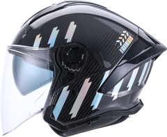 VLT CRUZA Gloss 3k Carbon Halo Silver Chrome Helmet