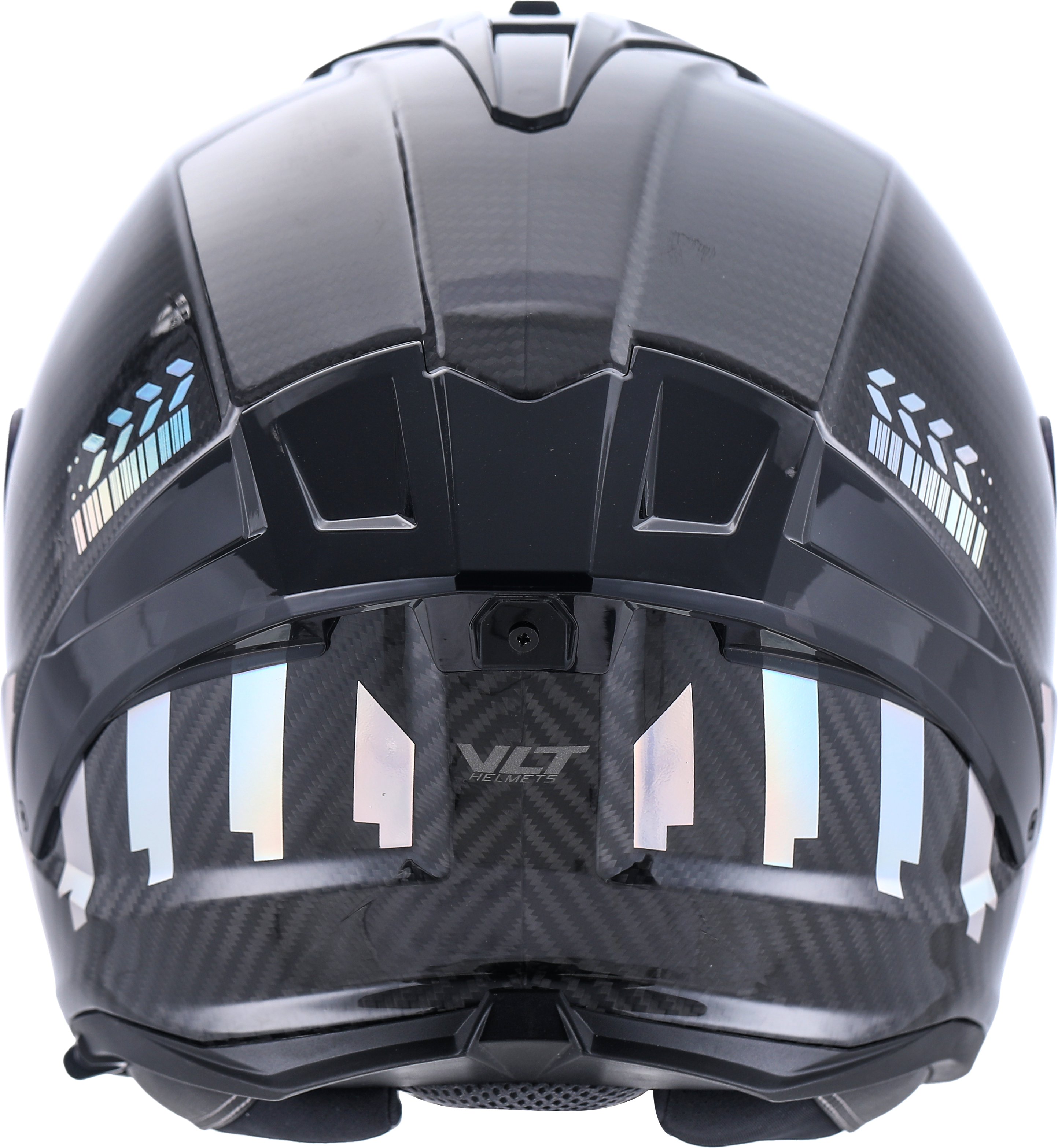 VLT CRUZA Gloss 3k Carbon Halo Silver Chrome Helmet