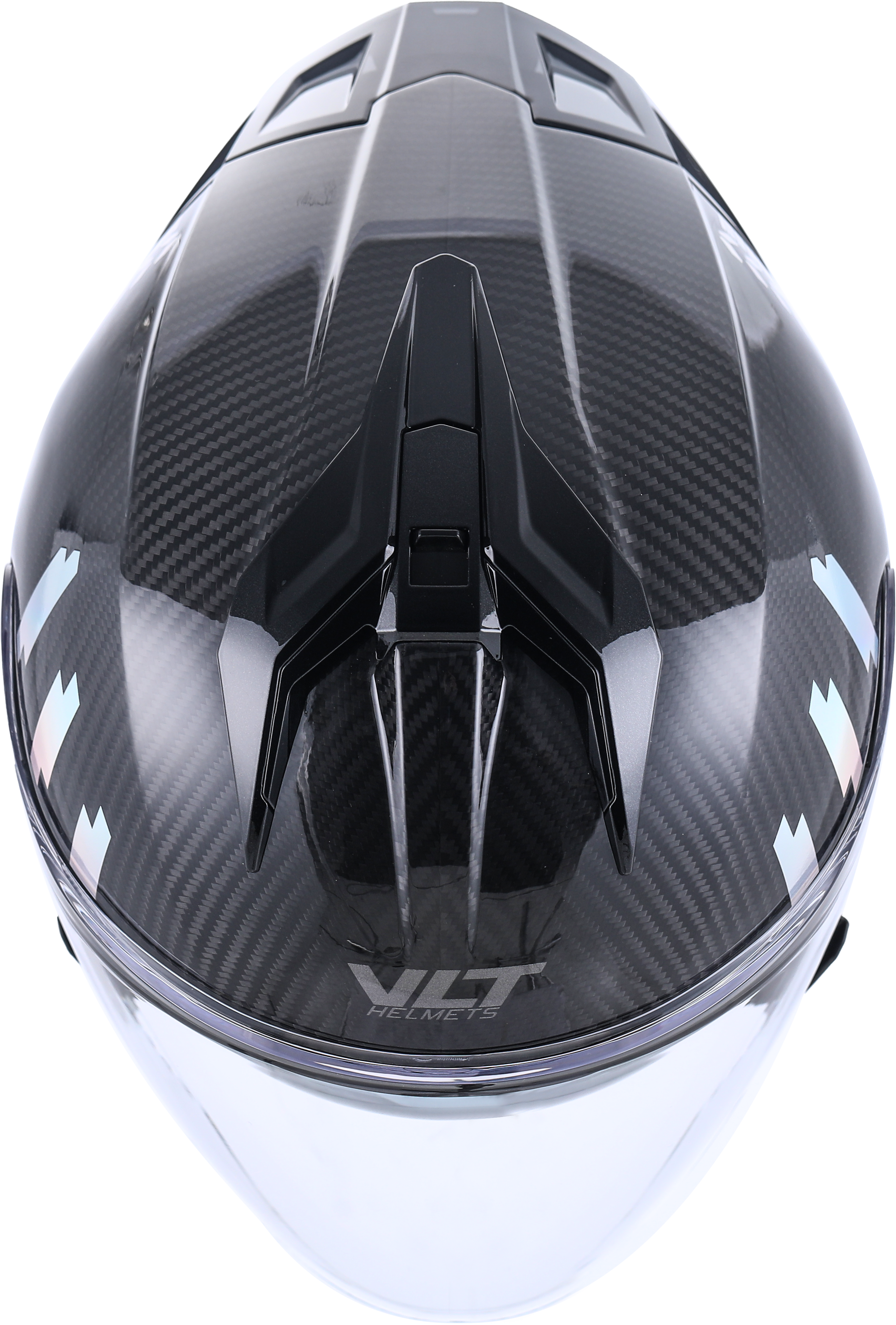 VLT CRUZA Gloss 3k Carbon Halo Silver Chrome Helmet