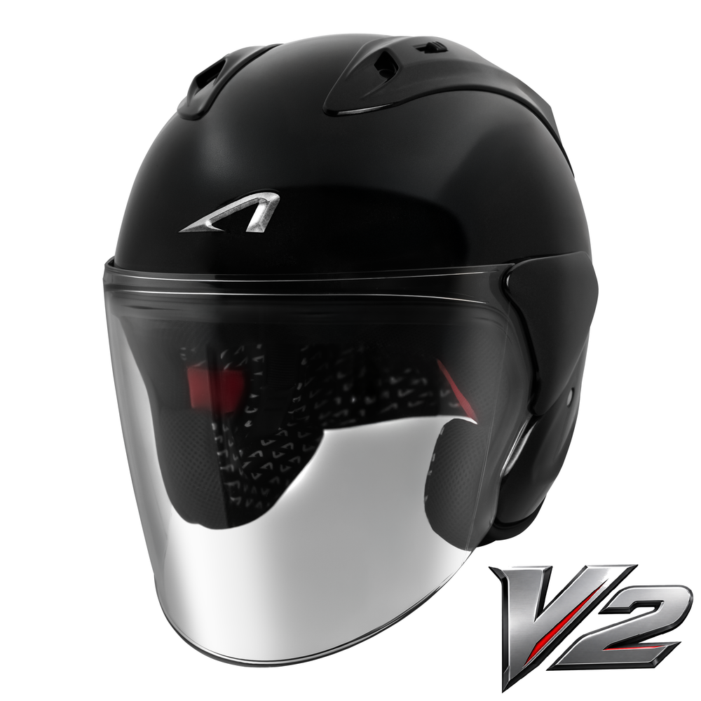 Astone DJ17 v2 Helmet - Gloss Pearl Black
