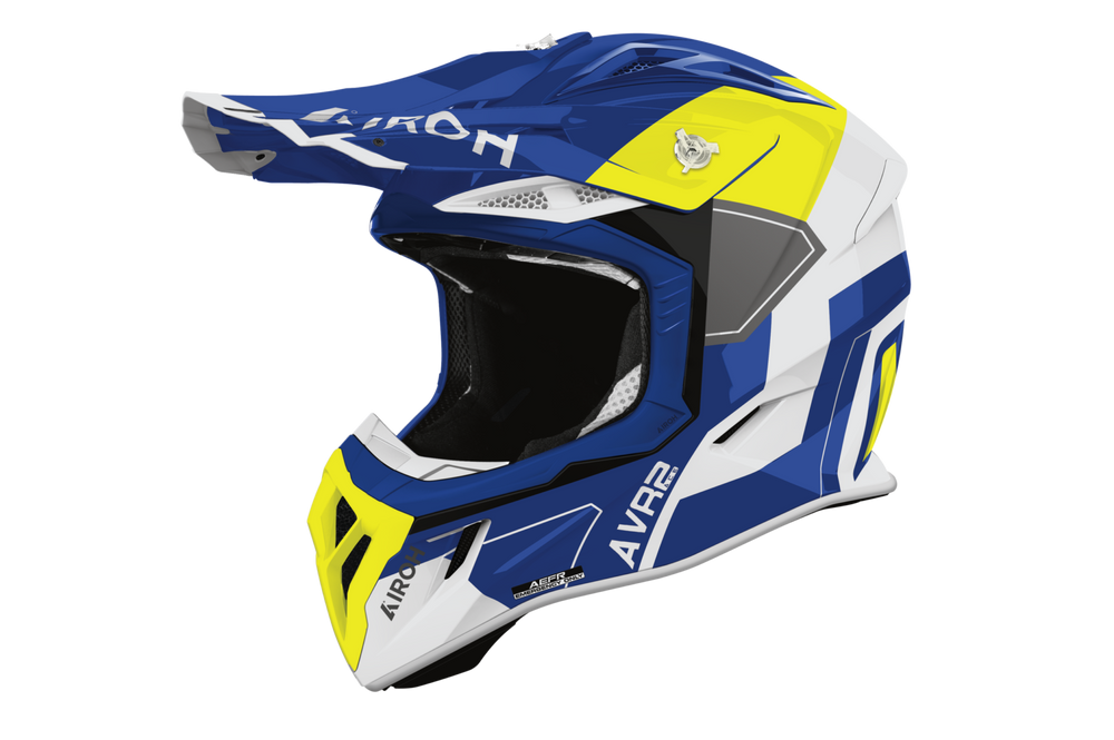 Airoh Aviator Ace 2 Shield Blue/Yellow Gloss Helmet