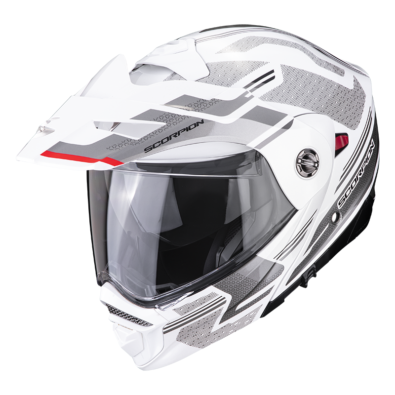 Scorpion ADX-2 Carrera Pearl White Sliver Helmet